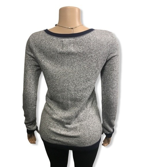 Quicksilver Sweater Top Pullover Heather Gray Navy Pocket Details size XS - Picture 10 of 16
